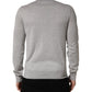 Gray Long Sleeves Crew Neck Pullover Sweater