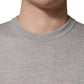 Gray Long Sleeves Crew Neck Pullover Sweater