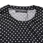 Black Polka Dot Crew Neck Pullover Sweater