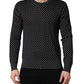 Black Polka Dot Crew Neck Pullover Sweater