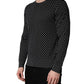 Black Polka Dot Crew Neck Pullover Sweater