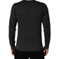 Black Polka Dot Crew Neck Pullover Sweater