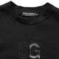 Black Cotton DG Men CrewNeck Pullover Sweater