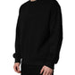 Black Cotton DG Men CrewNeck Pullover Sweater