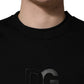 Black Cotton DG Men CrewNeck Pullover Sweater