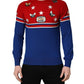 Multicolor Wool Butterfly Star Men Crew Neck Sweater