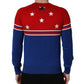 Multicolor Wool Butterfly Star Men Crew Neck Sweater