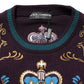 Bordeaux Cashmere Crown Embroidered Sweater