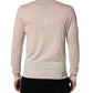 Beige Cashmere V-neck Men Pullover Sweater