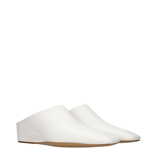 White Leather Slippers