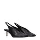 Black Leather High Heel Pumps