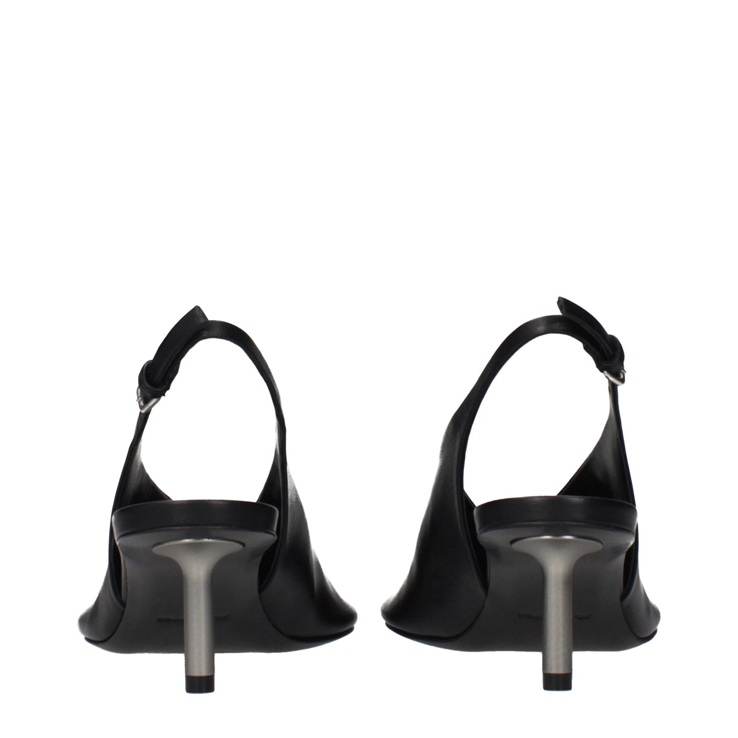 Black Leather High Heel Pumps