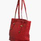 Red Intrecciato Leather Tote Bag