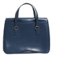 Blue Smooth Leather Lady Lock Shouler Bag