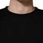 Black Crew Neck Long Sleeve Pullover Sweater