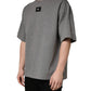 Gray Cotton Logo Appliqué CrewNeck T-shirt