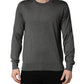 Gray Long Sleeves Crew Neck Pullover Sweater