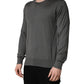 Gray Long Sleeves Crew Neck Pullover Sweater