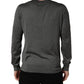 Gray Long Sleeves Crew Neck Pullover Sweater