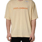 Yellow Logo Print Cotton Crew Neck T-shirt