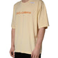 Yellow Logo Print Cotton Crew Neck T-shirt