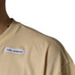 Yellow Logo Print Cotton Crew Neck T-shirt