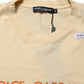 Yellow Logo Print Cotton Crew Neck T-shirt