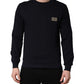 Black Logo Plaque Jersey Sweatshirt Cotton Sweater