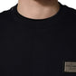 Black Logo Plaque Jersey Sweatshirt Cotton Sweater