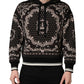 Black Bandana Print Cotton Men Hoodie Sweater