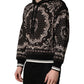 Black Bandana Print Cotton Men Hoodie Sweater