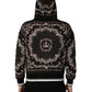 Black Bandana Print Cotton Men Hoodie Sweater