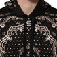 Black Bandana Print Cotton Men Hoodie Sweater