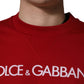 Red Cotton DG Logo Jersey Sweatshirt Sweater
