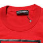 Red Eye Print Crew Neck Pullover Sweater