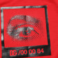 Red Eye Print Crew Neck Pullover Sweater
