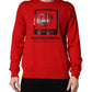 Red Eye Print Crew Neck Pullover Sweater