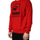 Red Eye Print Crew Neck Pullover Sweater