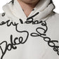 White Script Logo Print Cotton Sweatshirt Sweater