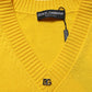 Wool Knitted V-Neck Pullover Yellow