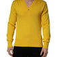 Wool Knitted V-Neck Pullover Yellow