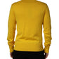 Wool Knitted V-Neck Pullover Yellow