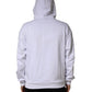 White Logo Print Cotton Hooded Sweatshirt Sweater
