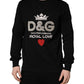 Black Embellished Cotton Sweatshirt Sweater