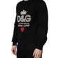 Black Embellished Cotton Sweatshirt Sweater