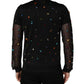Black Crystal Embellished TurtleNeck Sweater