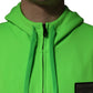 Green FullZip Fleece HoodedSweatshirt Sweater