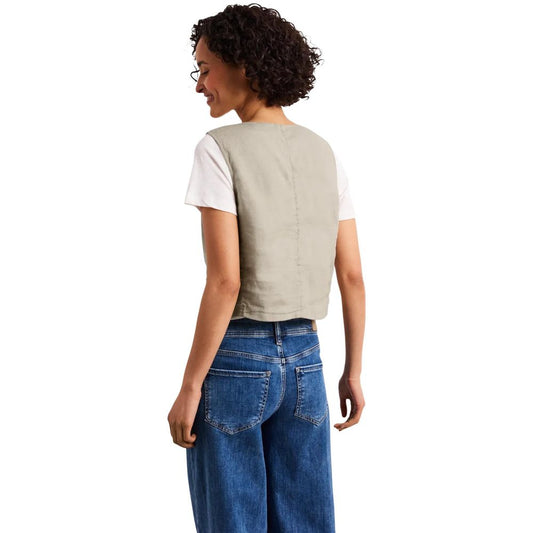 Beige Linen Waistcoat