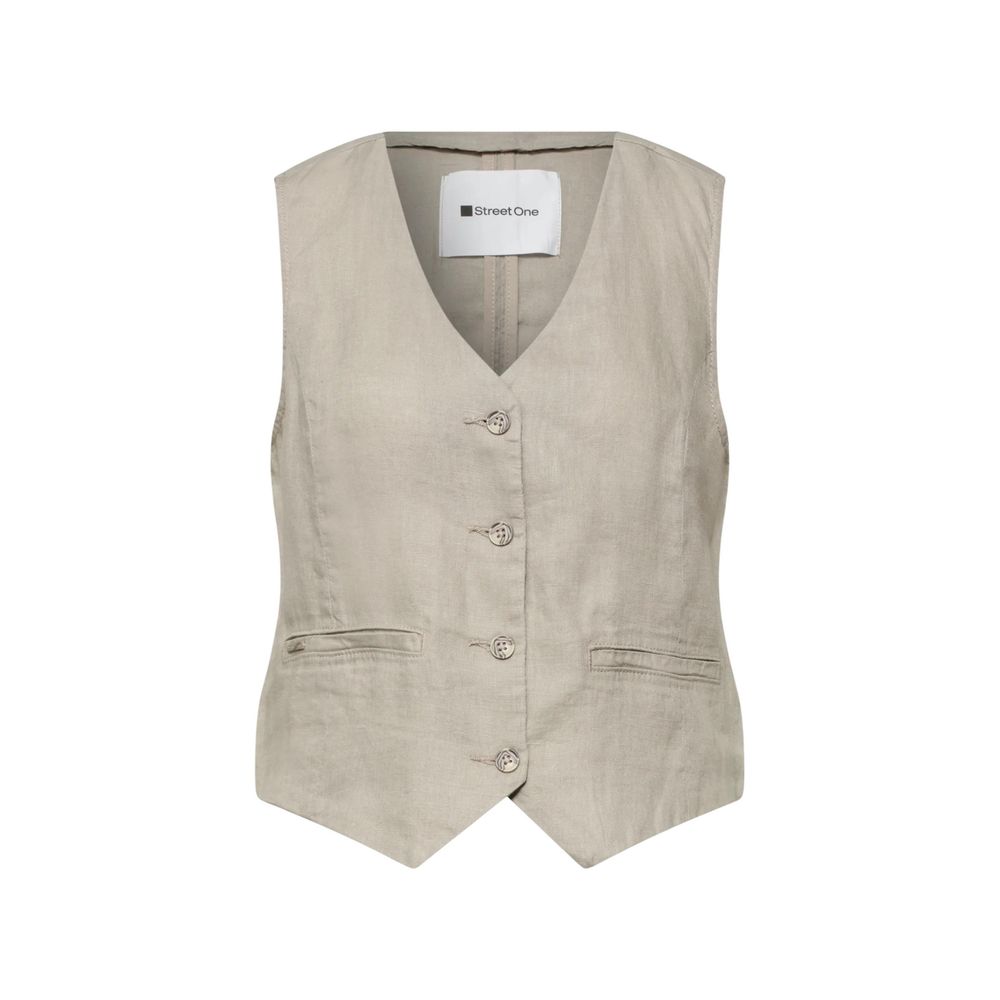 Beige Linen Waistcoat