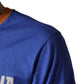 Blue Pasta Graphic Print Cotton Men Crewneck T-shirt